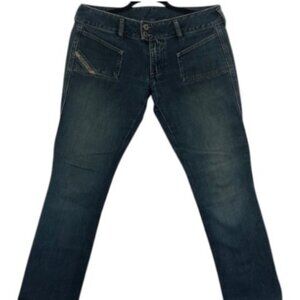 Diesel blue vintage low rise straight leg denim jeans size 28